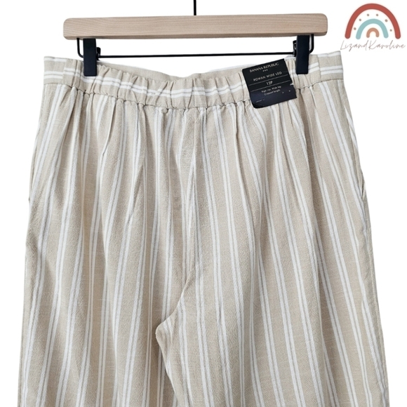 New! Banana Republic Rowan Wide Leg High Waist Cropped Pull On Pants 12 Petite - Picture 4 of 9